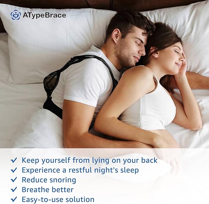 Side-Sleeping Trainer for Side Sleep, Anti Snoring Solution, Stop Snoring and Reduce The Risk for Sleep Apnea,Black