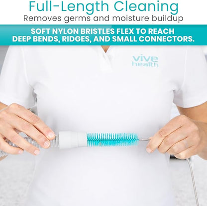 Vive CPAP Tube Cleaning Brush - Stainless Steel Cleaner for Mask and Pipe - Wire Bristle Solution - for 7 Foot Hose and 22 mm Diameter - Portable, Flexible and to Easily Clean Standard Tubing Kit