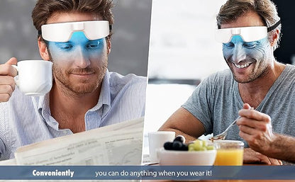 Light Therapy Glasses, Portable & Wearable UV-Free Blue Light Therapy Lamp, Natural Relief for Good Sleep, Happy Mood, Boost Energy and Jet Lag (Glasses-I)