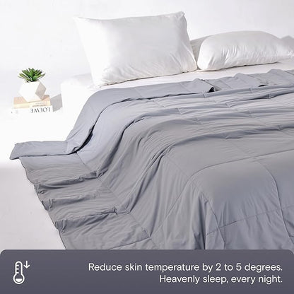 DOZ Lightweight Cooling Comforter, Cooling Blanket for Hot Sleepers and Night Sweats, Q-Max Over 0.4, Cool to The Touch Cover, Breathable, Soft, 106"x90", Thundercloud, King/Cal King