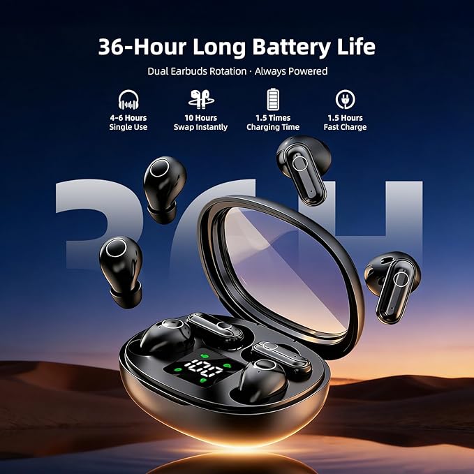 Mini Wireless Sleep Earbuds for Small Ears – Invisible, Low Profile Sleep & Work Earbuds, Tiny Discreet in-Ear Headphones, Discreet in-Ear Earphones for Small Ear Canals (Skin)