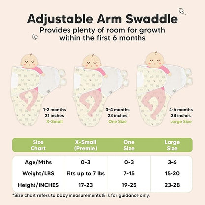3-Pack Organic Baby Swaddle Sleep Sacks - Swaddles for Newborns, Infant 3-6 Months, Baby Girls, Boys, Soft & Snug Newborn Sleep Sack, Nursery Swaddling Blankets (Bumble Bear, L)