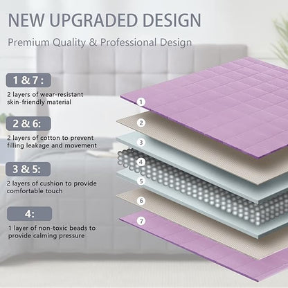 Purple Weighted Blanket for Adults 12lbs, 48"x72", Twin Full Size Cooling Heavy Throw Blanket for 110-130lbs, Microfiber Soft Thick Big Blankets Weighted Comforter Gift for Sleeping