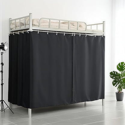 Bed Curtains Blackout Thickened Canopy Loft Bed Curtains for Bottom Student Dormitory Kids Sleeping Privacy Black 2 PCS