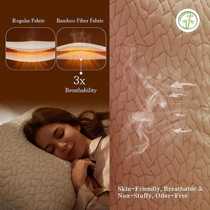 Memory Foam Pillows for Sleeping Adjustable Breathable Bed Pillow for Side, Back, and Stomach Sleepers Washable Pillow Cover Cloud Nest Queen Size 18X28IN