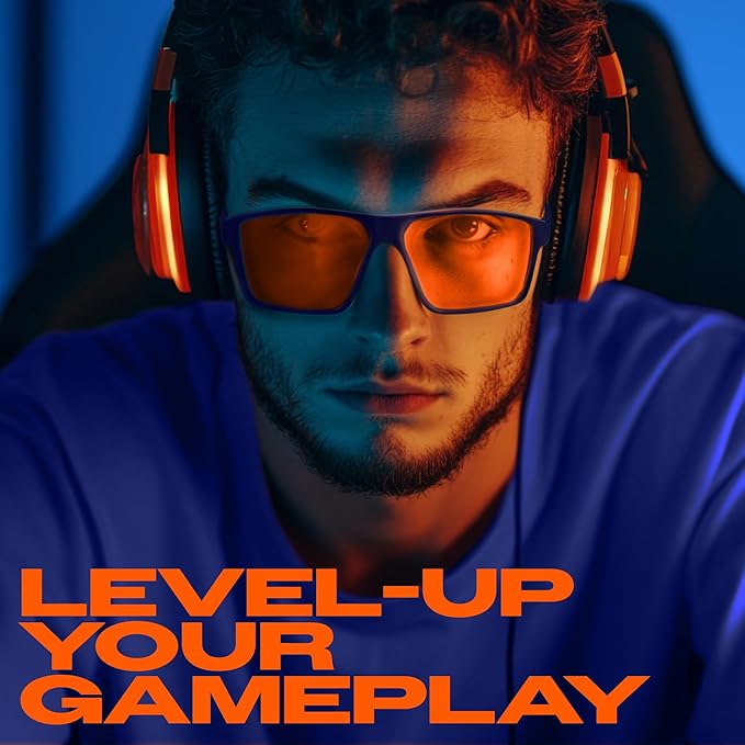 Titan Gaming Glasses, Blue Light Blocking, Night Driving Glasses for Men, Computer Protection Christmas Gift for Gamers