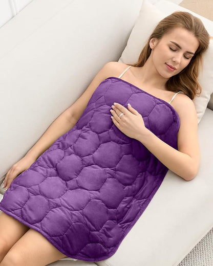 Cottonblue Weighted Lap Blanket 7lbs, Cozy Luxury Crystal Velvet Weighted Blanket for Adults, Small Weighted Blanket for Relaxation, Sleeping, Travel, Purple, 29" x 24"