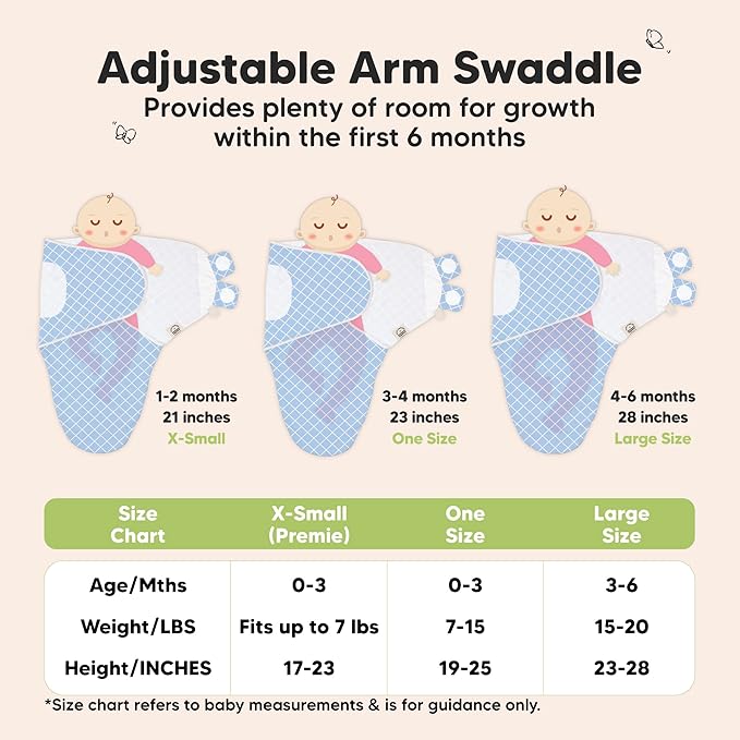 3-Pack Organic Baby Swaddle Sleep Sacks - Swaddles for Newborns, Infant 0-3 Months, Baby Girls, Boys, Soft & Snug Newborn Sleep Sack, Nursery Swaddling Blankets (Storm, OS)