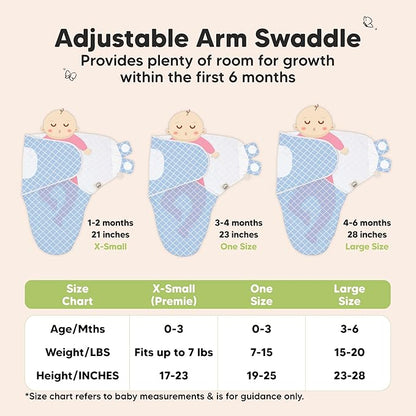 3-Pack Organic Baby Swaddle Sleep Sacks - Swaddles for Newborns, Infant 0-3 Months, Baby Girls, Boys, Soft & Snug Newborn Sleep Sack, Nursery Swaddling Blankets (Storm, OS)