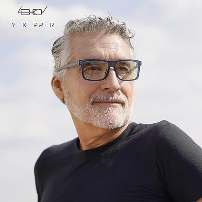 Eyekepper 2 Pack Oversized Reading Glasses Square Large Blue Light Readers for Men Women - Blue +1.75