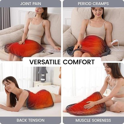 immtree Weighted Heating Pad for Period Cramps, 29" x 24" Extra Large Electric Heated Pads 7 lbs, Back Shoulder Knee Abdomen Pain Relief, Soft Warm Heavy Lap Blanket, Dark Grey