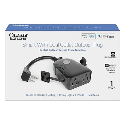 Feit Electric 120V 15A Smart Wifi Enabled Dual Outlet Wall Plug