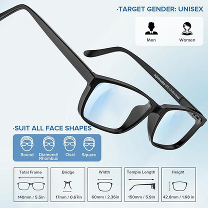 G5 Blue Light Blocking Glasses for Women & Men, Eye Strain Protection Bluelight Blockers for Reading Computer Gaming
