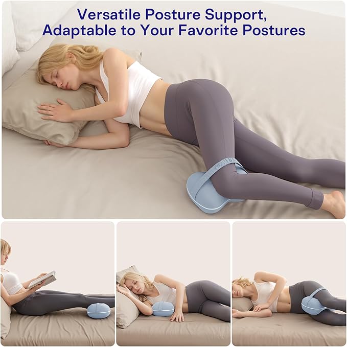 Leg & Knee Pillow for Side Sleepers - Smooth Spine Alignment Pillow - Memory Foam Knee Pillows for Back Hip Pain, Spine Aligning, Sciatica, Surgery Recovery, Pregnancy