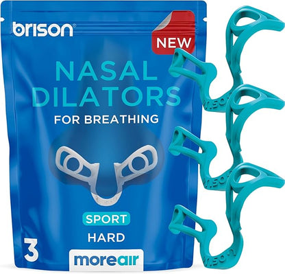 Brison Nasal Dilators for Breathing and Sleeping - 3 Pack Anti Snoring Nose Vents Opener for Better Breathing Sleeping and Activity Improves Airflow - Hard