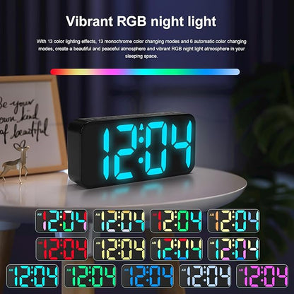 Alarm Clocks for Bedrooms Heavy Sleepers - Snooze for Deep Sleepers Adults Home Office, Digital Alarm Clock with Type-C Charging Port, Large Bold Number Display, Adjustable Alarm Volume and Dimmer