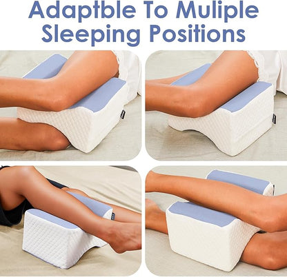 Leg Pillow for Side Sleeping, Knee Pillow for Side Sleepers,Knee Pillow, Sciatica Pain Relief, Smooth Spine Pillow for Sciatica, Back, Hip Pain Relief (Blue)-1PCS