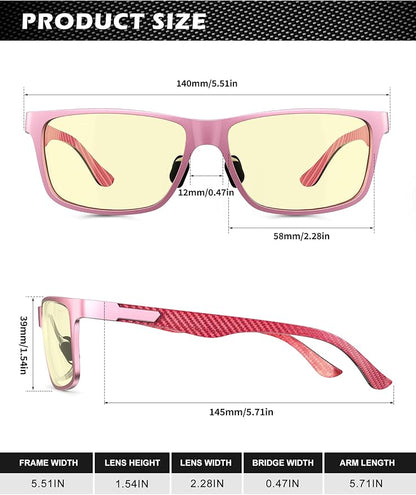 ANYLUV Blue Light Blocking Glasses Men Computer Gaming Glasses Lightweight Al-Mg Metal Anti Eyestrain Eye Protection