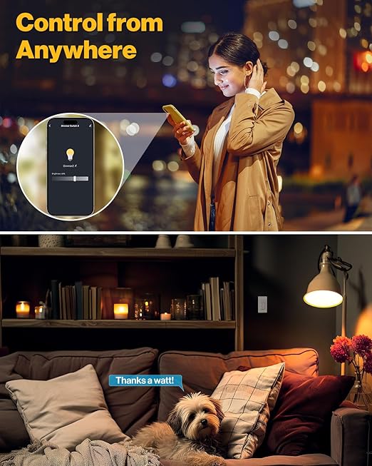 Sunco 3 Pack Smart Dimmer Switch, Double Rocker Wall Light Switch, WiFi Compatible with Tuya, Smart Life, Sunco Lighting Smart App, 120V, Compatible with Alexa and Google Assistant