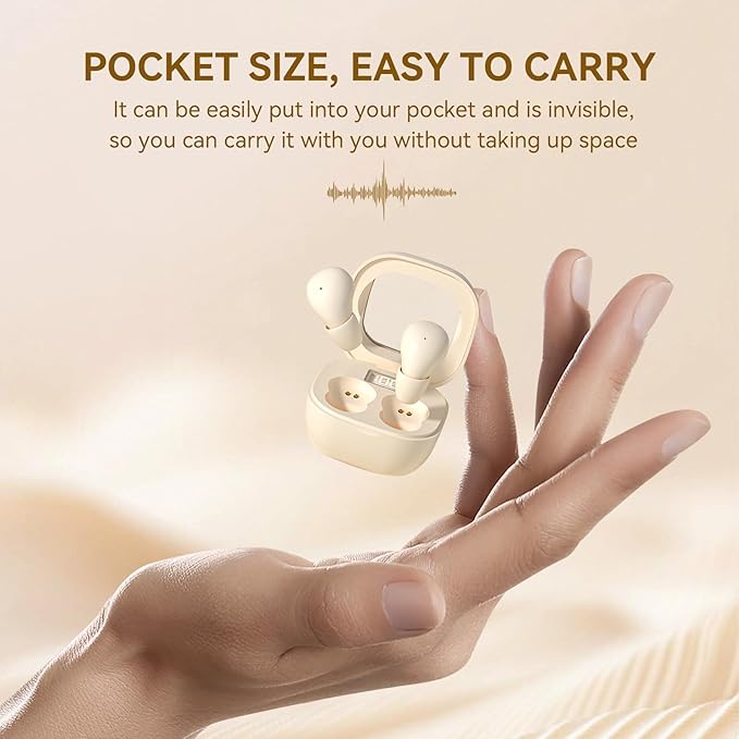 Invisible Mini Sleep Earbuds Ear Buds for Side Sleepers Sleeping, Small Ears Canals Women Wireless Bluetooth Low Profile Smallest Disgused Tiny Micro Discreet Hidden Earbuds Headphones for Work