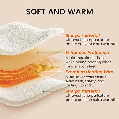 Heated Blanket Electric Blanket Queen - Fast Heating Blanket Throw Dual Control Double Sided Sherpa with 6 Heating Levels & 1-10 Hours Auto Off, Mashine Washable, 84 x 90 Inches, Grey