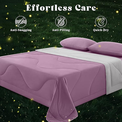Cooling Comforter Twin Size, Double-Sided Cooling Blanket for Hot Sleepers & Night Sweats, Arc-Chill Q-Max > 0.4 Breathable Ice Blanket, Lightweight Cold Comforter (68''x90'', Muted Pink)