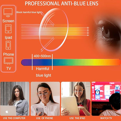 Kerecsen Computer Reading Glasses for Women Blue Light Blocking Glasses for Reading Fashion Pattern Print Eyeglasses for Womens(Mix Color -5, 3.50)