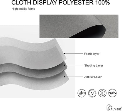 Cordless Roller Shades 100% Blackout Blinds for Windows and Doors, Pull Down Room Darkening Window Shades, Easy to Install for Home and Office, Grey, Fixed 75 Inches High, 27 Inches Width