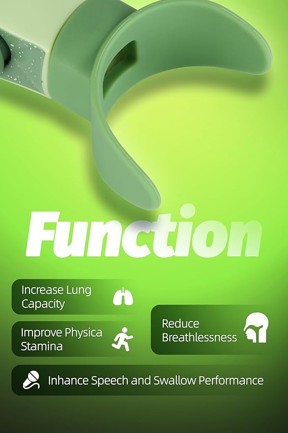 Respiratory Muscle Trainer,Breathers Trainers Exerciser Fitness for Wellness (Green)