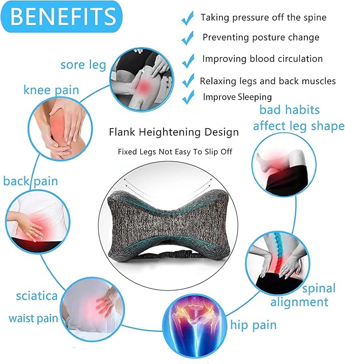 Leg Pillow, Knee Pillow for Side Sleepers, Leg Pillows for Sleeping, Knee Cushion for Sleeping,Suitable for Relieving Leg, Back, Knee Pain