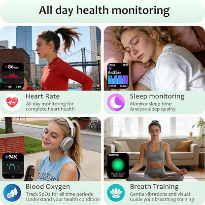 Smart Watch (Answer/Make Call) for iPhone&Android, 1.83" Smartwatches with Sleep Monitor Heart Rate Activity Tracking, IP68 Waterproof, Fitness Tracker 100+Sport, Reloj Inteligente 30 Day+Battery Life