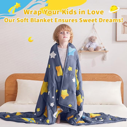 anfie Weighted Blanket Kids (48"x72" 6lbs), Weighted Blanket Cooling Blanket for Sleeping,Throw Size Breathable Blanket with Premium Glass Bead(Grey Moon)