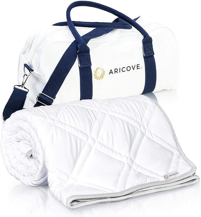 Aricove Cooling Weighted Blanket, 10 lbs, Twin Size for Adults, Luxury Heavy Blanket, Silky Soft Bamboo Viscose, 48x72 inches, Machine Washable, White