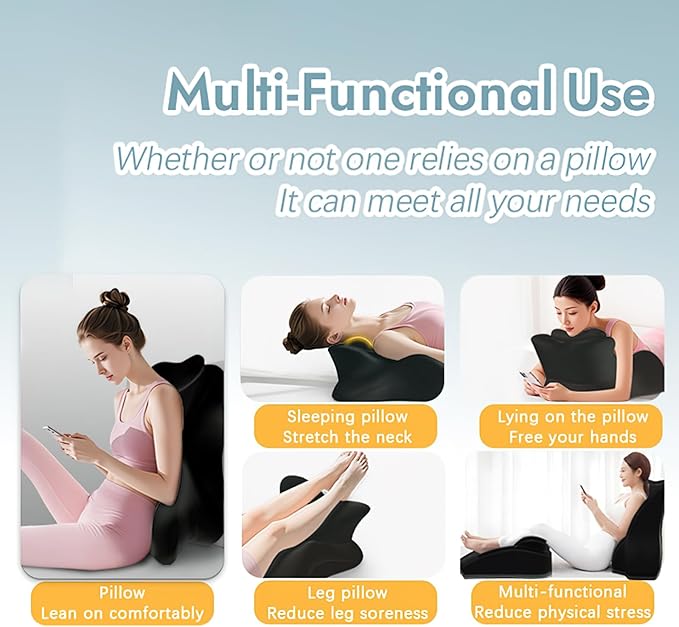Multifunctional Pillow, Featuring Breathable Memory Foam Waist Support, Large Size with high Resilience, Provides Comprehensive Support，for All Postures (Grey)
