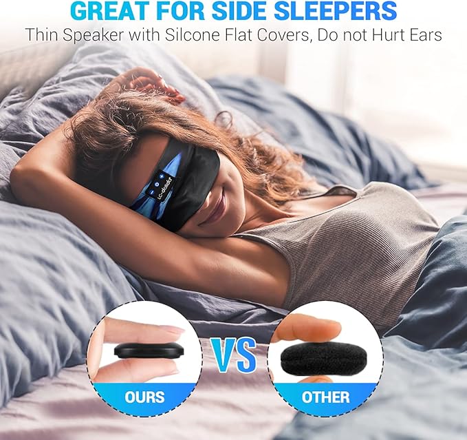 LC-dolida Sleep Headphones, Bluetooth Headband Headphones with Thin HD Speakers,Soft Long Time Play Sports Headsets Perfect for Side Sleepers, Sport, Yoga, Travel