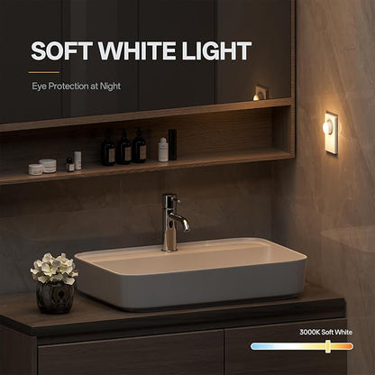 Night Light Plug in, Dimmable LED Mini Nightlights for Kids, Auto Dusk to Dawn Sensor, Automatic On and Off Night Lamp for Hallway,Bedroom, Stairway, 3 Brightness, Energy Efficient, 3CCT, 4Pack