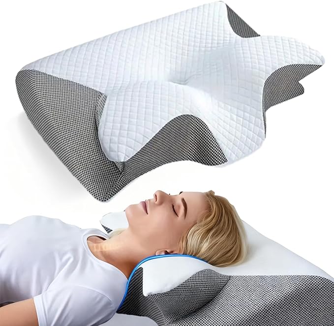 Sleep Apnea Relief Pillow, Airway Pro Cervical Pillow, Ergonomic Adjustable Neck Support Memory Foam Orthopedic Deep Sleep Pillows, Suitable for Side, Back, and Stomach Sleepers