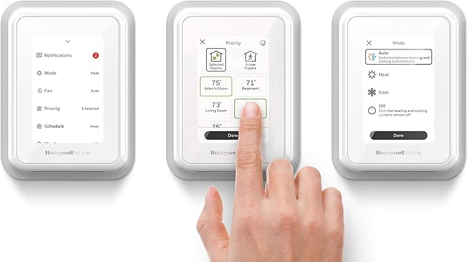 Honeywell Home RCHT9610WF T9 Wi-Fi Smart Thermostat + 3pk Honeywell Home Smart Room Sensor (Compatible with Alexa and Google Assist)