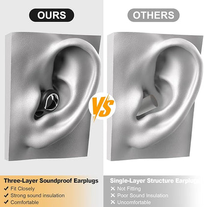 Noise Reducing Ear Plugs, 50dB Noise Cancelling Ear Plugs for Concerts, Reusable Soft Silicone Musicians Earplugs for Side Sleepers/Drummers/Snoring Blocking/Concert Earbuds Protection [Black]