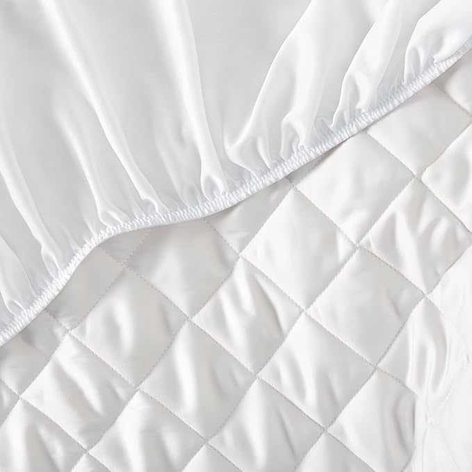 SIJO Temperature Regulating Mattress Pad, Best Cooling Mattress Pad Award Winner by Sleep Foundation, Water Proof Summer Mattress Cover Protector for Hot Sleepers (Queen)