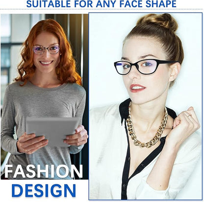 COJWIS 5 Pack Reading Glasses for Women Blue Light Blocking Computer Readers with Spring Hinge Anti Eye Strain Eyewear