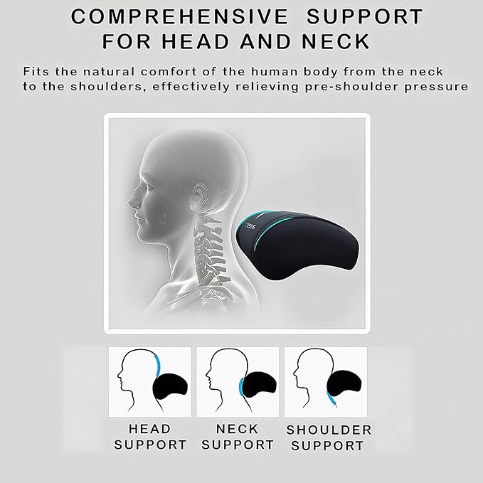 Car Headrest Neck Pillow Support Memory Foam Ergonomic Design Accessory for Driving Seat Fatigue Relief Compatible with Model S X 3 Y & Cybertruck - 2 Pieces