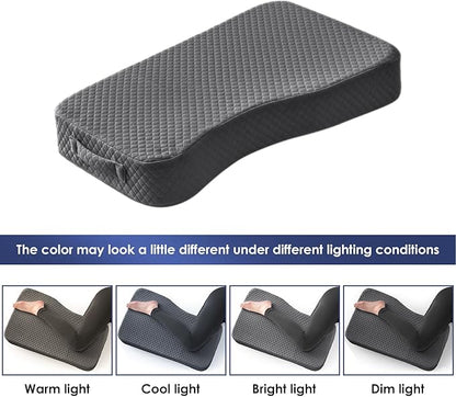 Leg Pillow for Side Sleepers, Memory Foam Knee Pillow for Side Sleeping, Leg Elevation Pillow for Hip/Back/Sciatica Pain Relief Helps Spine Alignment -13"x19" (Grey, S)