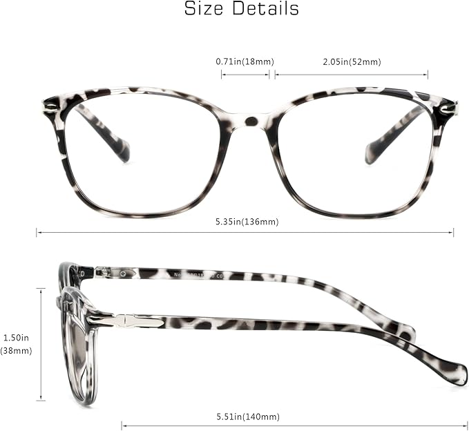 VisionGlobal 2 Pack Blue Light Blocking Glasses for Women/Men, Anti Eyestrain, Computer Reading, TV Glasses, Stylish Square Frame, Anti Glare (Leopard+Floral)