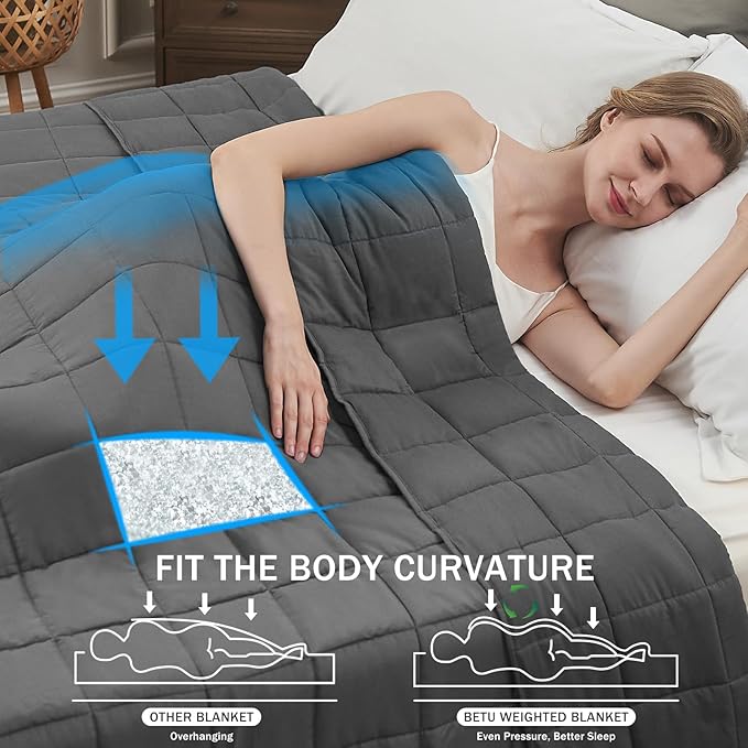 Weighted Blanket for Adults 15lbs, 60"x80", Queen Size Cooling Heavy Throw Blanket for 120-160lbs, Microfiber Soft Thick Big Blankets Weighted Comforter Breathable Gift for Sleeping, Grey
