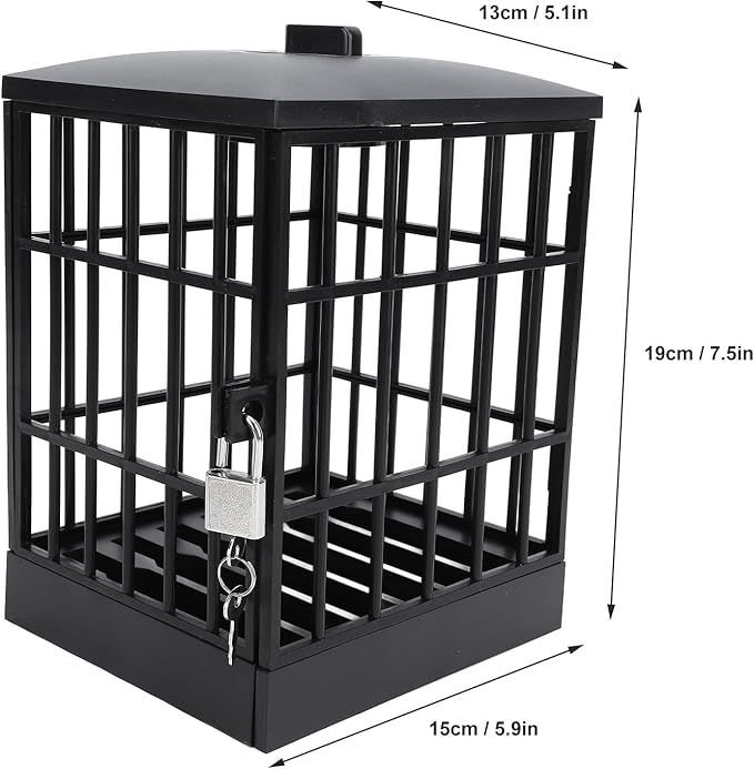 Lockable Cell Phone Jail with Timer, 5.9x7x5 Inch Mobile Phone Jail, Smartphone Holder Phone Jail Cage Fun Gifts for Classroom Office, Novelty Party Fun Gift with Timer 2