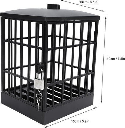Lockable Cell Phone Jail with Timer, 5.9x7x5 Inch Mobile Phone Jail, Smartphone Holder Phone Jail Cage Fun Gifts for Classroom Office, Novelty Party Fun Gift with Timer 2