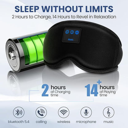 Sleep Headphones, HILDCROA Sleep Mask with Bluetooth Headphones, for Side Sleeper, Bluetooth Eye Mask for Sleeping, Meditation & Travel