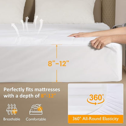 SUNVIVI Twin Size Heated Mattress, Electric Bed Mattress Pad with 12-Hour Timer & 10 Heat Settings, Full Bed Warmer, Machine Washable, 39" x 75"