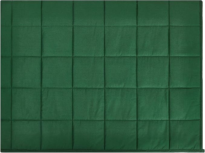TONGDADA California King Size Weighted Blanket | 90''x108'',40lbs | Perfect for Couples,Designed for Heavy Weight Enthusiasts | Premium Cotton Material with Glass Beads | Dark Green